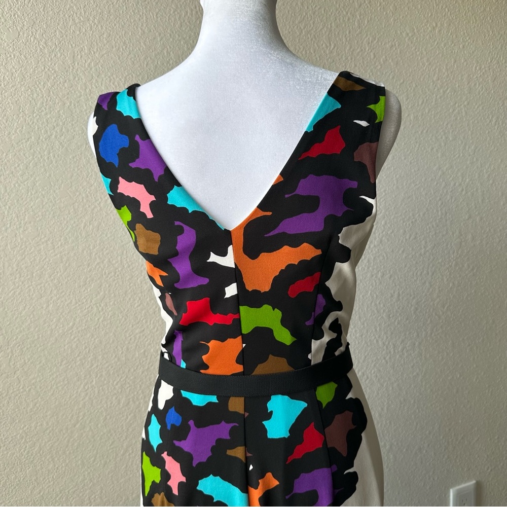Joseph Ribkoff Multicolor Abstract Print Sheath Dress Size 4 - Picture 6 of 10